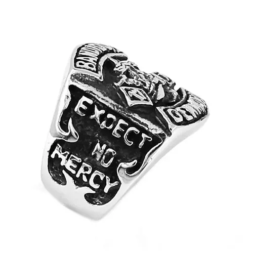 Denmark Bandidos Biker Ring Stainless Steel Jewelry Punk MC Club One Percent 1% Motor Biker Skull Men Ring Wholesale SWR0632