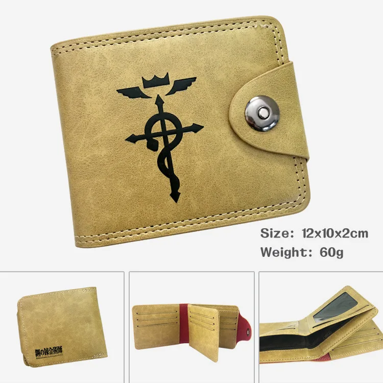 

Fullmetal Alchemist Fashion Anime PU Wallet Money Bag Wallets Coins Pocket Casual Purses Card Unisex New