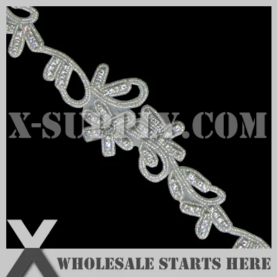 

(6cm Width) Teresa Crystal Rhinestone Applique Beaded Trim for Wedding Bridal Sash,Headband and Shoe/Wholesale Bulk