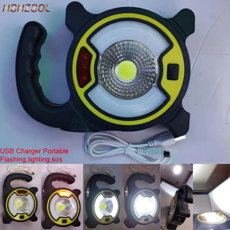 

USB charger portable COB LED Solar Light LED work light Energy Saving flashing light emergency light for running climbing SOS