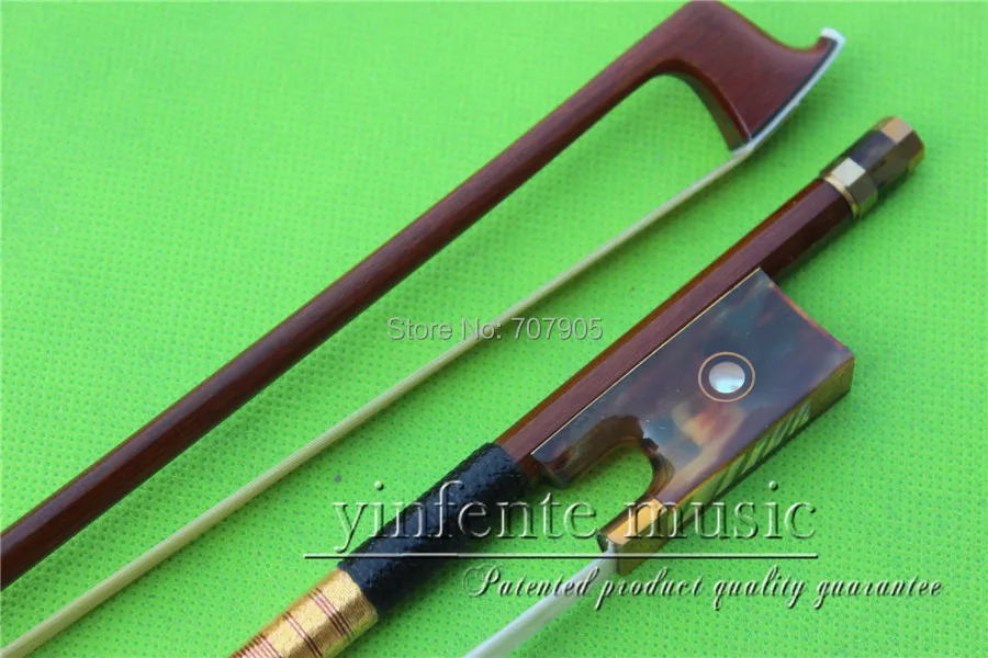 

NJX-0050# 4/4 Brazilwood Baroque Violin Bow brown OX horn f rog 1 pcs Straight Pretty inlay Color