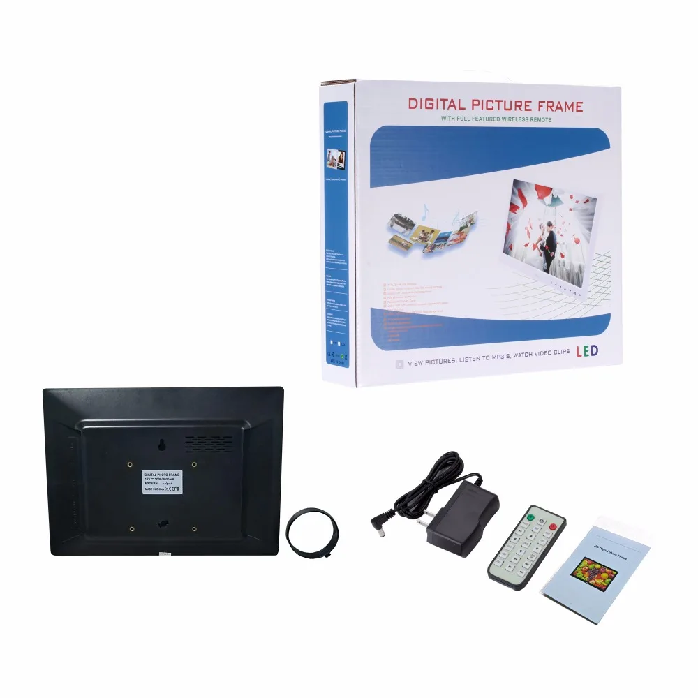 إطار صور رقمي 12 بوصة 12 بوصة تشغيل الصورة والفيديو دعم التقويم دعم محرك SD وUSB ألبوم رقمي نسبة 16X9