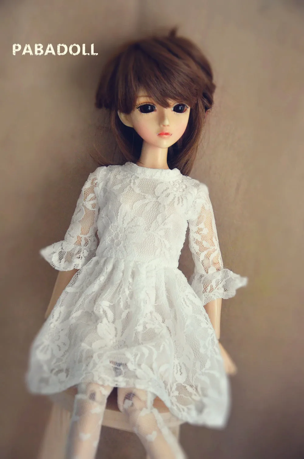

Pretty White Lace Dress For BJD 1/6 YOSD 1/4 MSD,1/3 SD16 Doll Clothes Custom CWB96