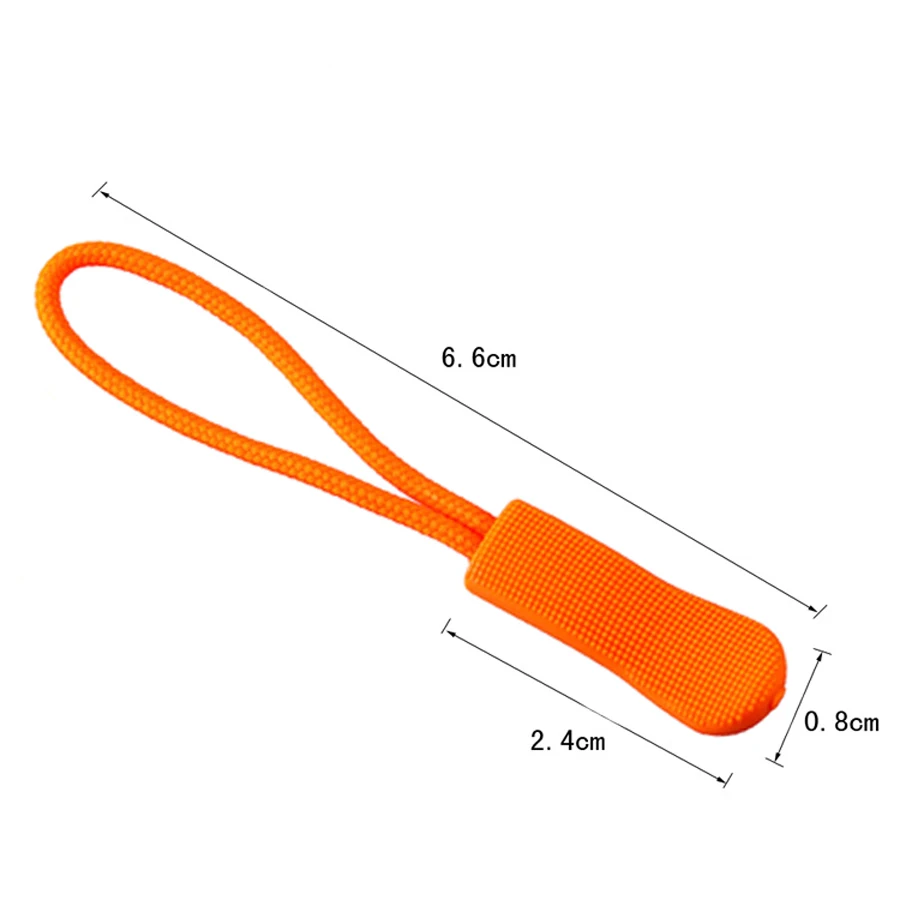 Colorful Silicone Rubber Zipper Pull Ropes Zip Puller Fastener Backpack Luggage 10Pcs For DIY Clothing Accessories