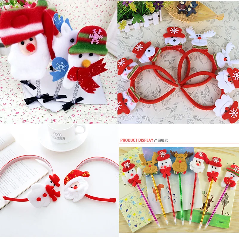 10PCS Merry Christmas Ornament plush snowman accessory Craft  New Year DIY Santa Claus Pendants Home Furnishing Tree Decoration - Image 5