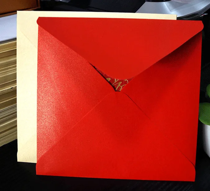 50PCS/lot 16*16cm Square invitations wedding invitation envelopes handkerchief special invitation univeral envelope