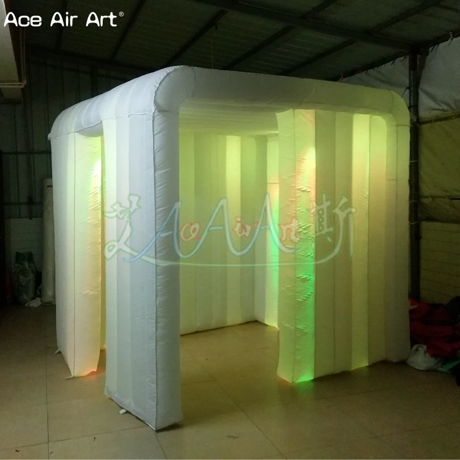 Nice and New Durable Led Spotlight Photo Booth Inflatable Photo Canopy Wedding Party Booth Props with 1 Door for Chile