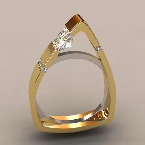 Vintage Female Zircon Stone Ring Unique Style Crystal Silver Gold Color Wedding Ring Promise Engagement Rings For Women