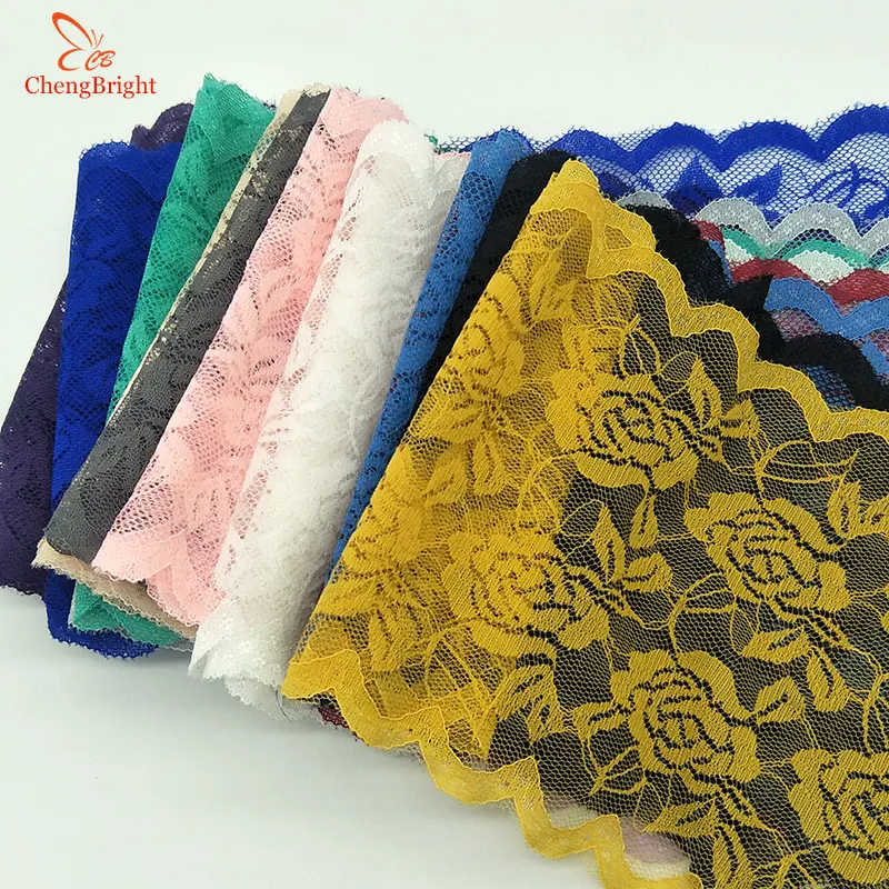 CHENGBRIGHT 2 Yard Lace Ribbon High Quality Lace Fabric African Lace Fabric Rose Flower Pattern Lace Ribbon 15cm Width Diy