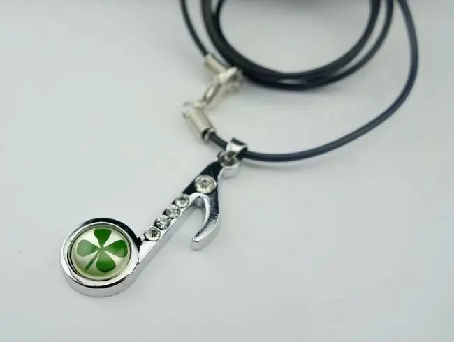 15 pcs News--real four leaf clover with musical note pendant best sale YQTDMY