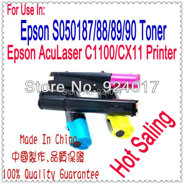 

For Epson C1100 C100 CX11 CX21 1100 100 11 21 Color Toner Cartridge,S050187 S050188 S050189 3S050190 Refill Toner Cartridge Kit