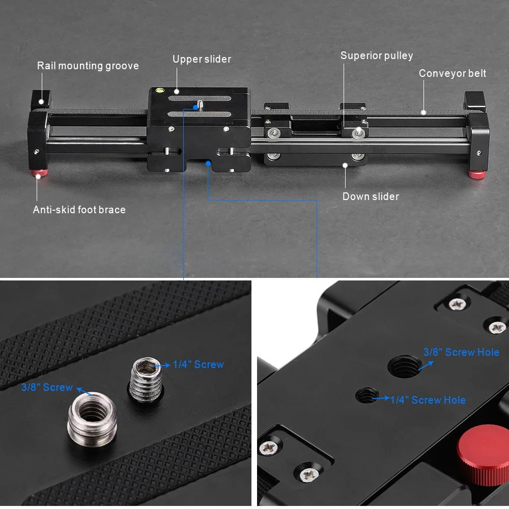 100cm Slider Move Track Rail Stabilizer 86cm Sliding DistanceVideo Slider Follow Focus Rail Carbon Slide DSLR Camera Shooting