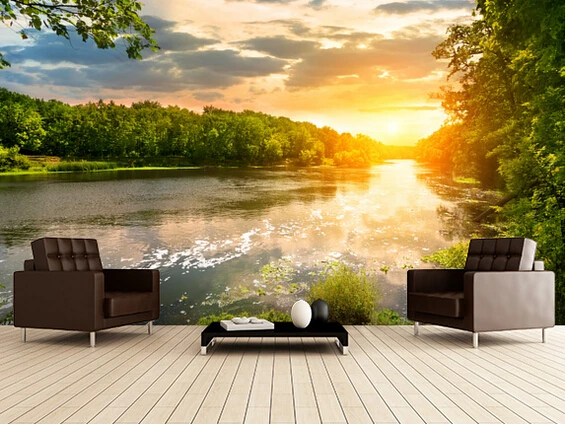 

Custom wallpaper landscape,River Sunset,3d photo wallpaper murals for the living room bedroom TV wall waterproof wallpaper