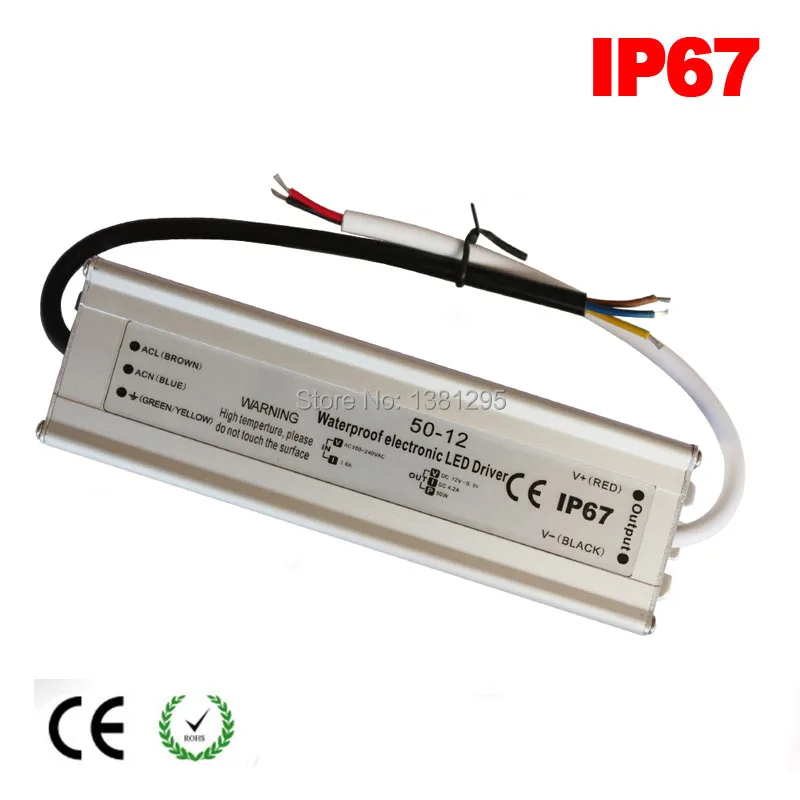 

DC 12 V 24V Power Supply Electronic Transformer 12W 20W 30W 40W 50W 60W 80W LED Lamp Driver IP67 Alimentation 5A 220 12V Strip