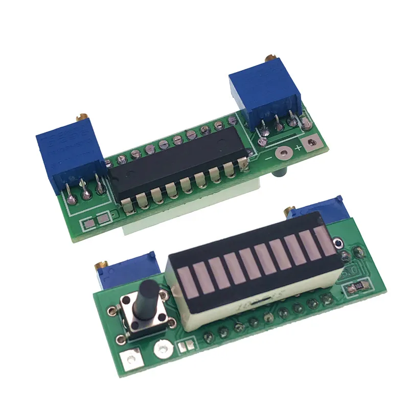 Indicateur de capacité de batterie au lithium bleu, 10 segments, 3.7V, 12V, testeur de niveau de puissance technique, affichage LED, kits de