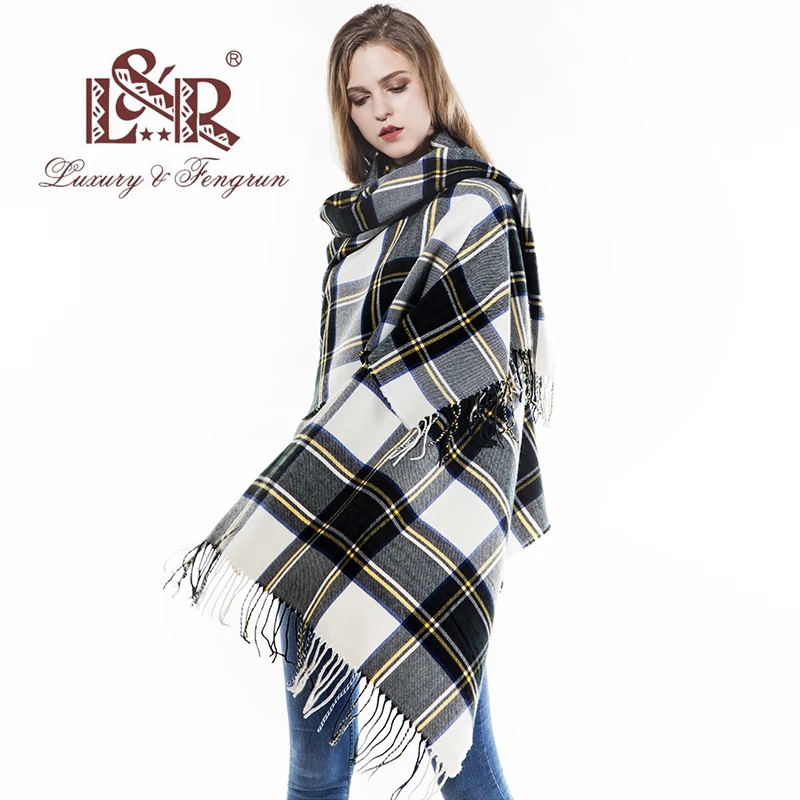 2023 Foulard Femme Schal Winter Frauen Schal gestreifte weibliche Kaschmir Schals Schals Luxusmarke Hals Pashmina Lady Wrap Excharpe