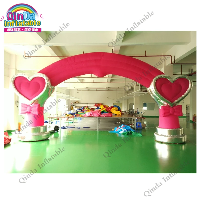 Cheap 6m Span Princess Pink Inflatable Arch Tent ,free Blower Inflatable Wedding Arch For Party Decorations