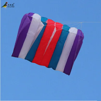 NEW Single Line Rail Power Software Parafoil Parachute Rainbow Kite Good Flying