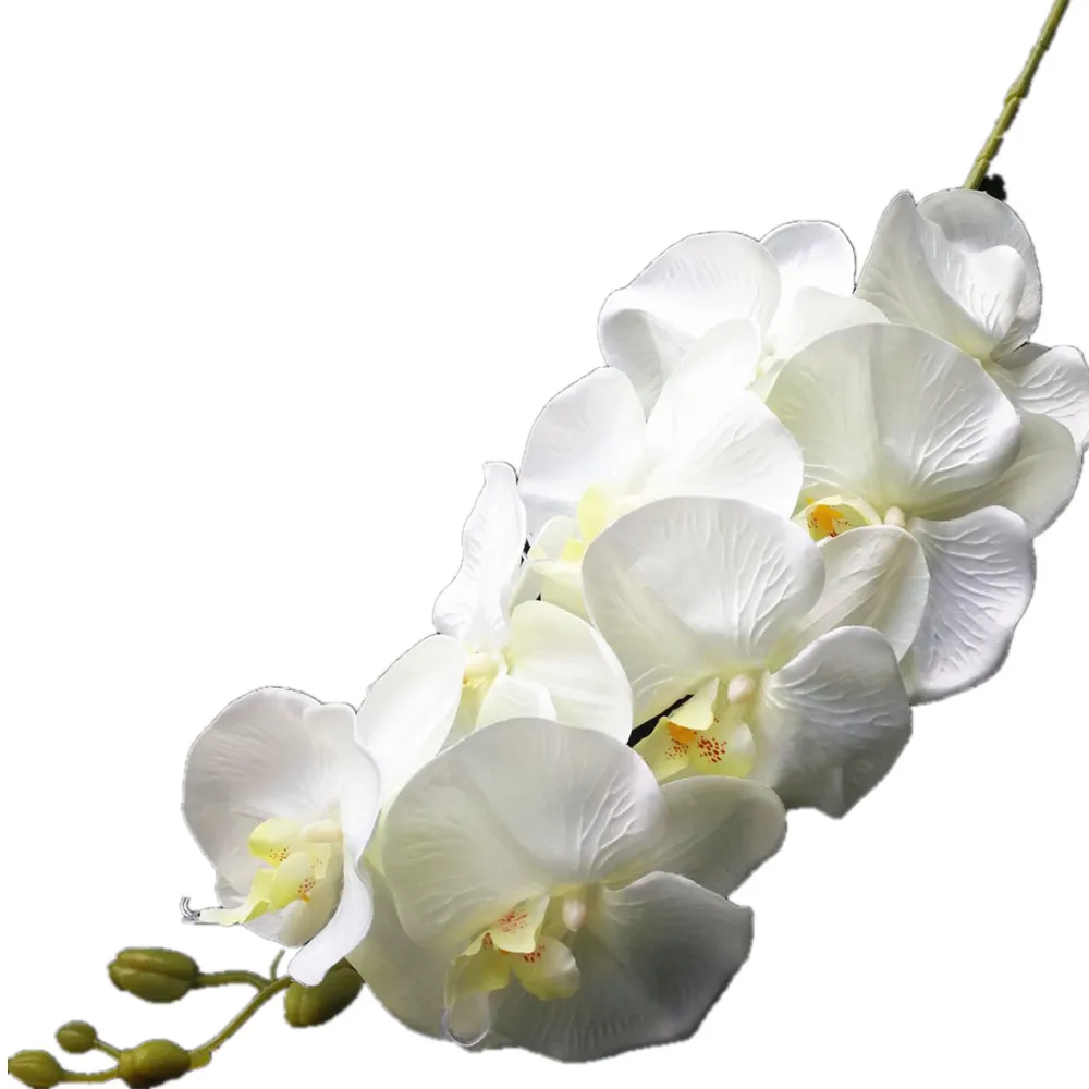 5p Orchids (8 heads/piece) Big Size Phalaenopsis Moth Orchids black/white for Wedding Centerpiece Decorative Artificial Flowers