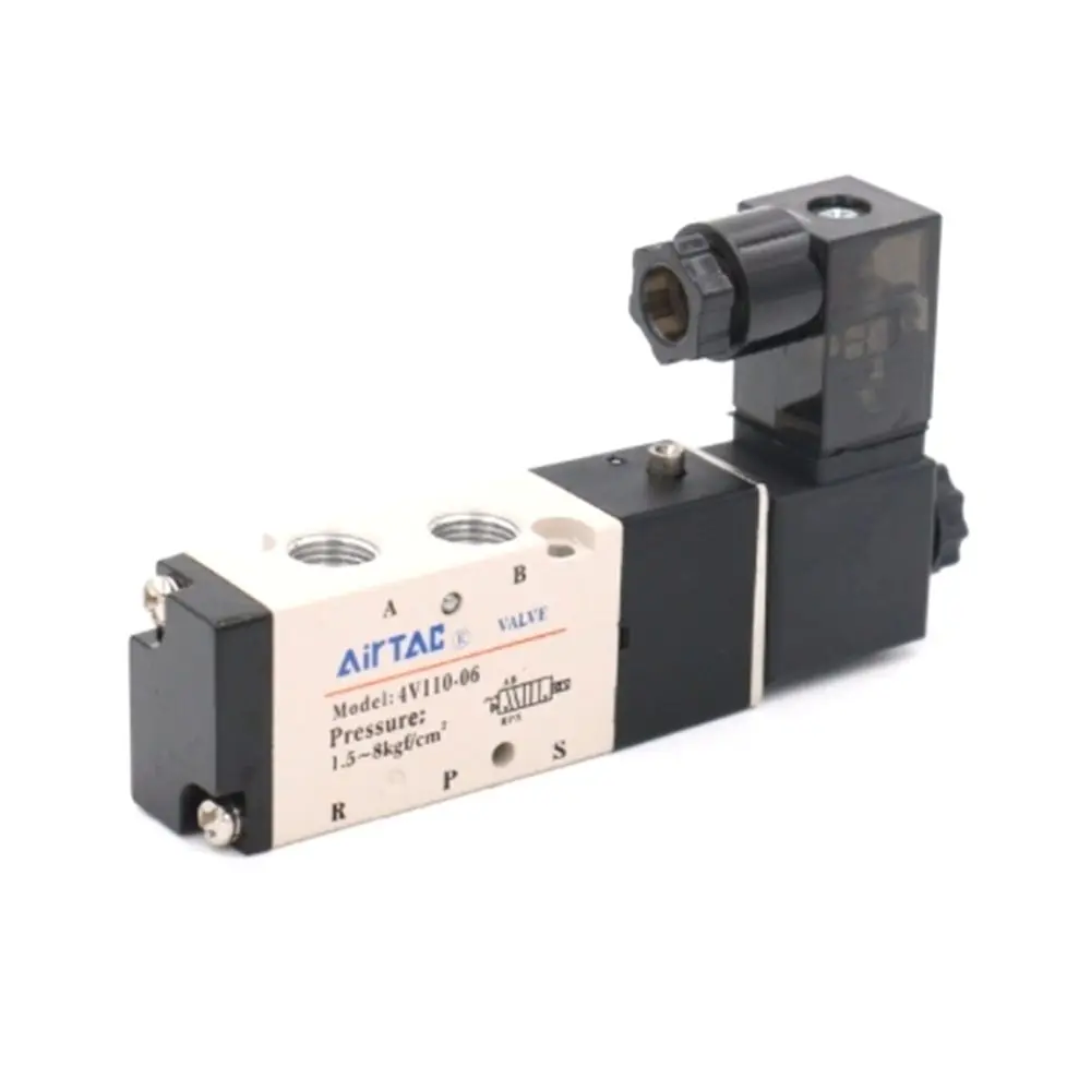 

4V410-15 5 Ports 2 Position Single Solenoid Pneumatic Air Valve 1/2" BSPT DC24V AC220V