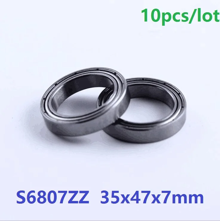 

10pcs/lot ABEC-5 S6807ZZ S6807 ZZ Stainless Steel bearing 35*47*7 mm Stainless Steel Deep Groove Ball Bearing 35x47x7