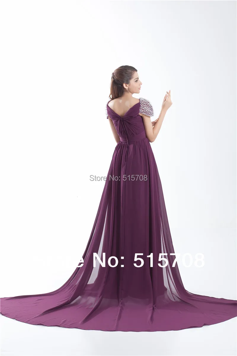 Vestido de noche Formal largo de manga larga con pliegues, vestido de fiesta con cuentas de tren, personalizado, envío gratis