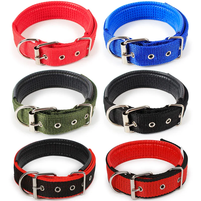 Adjustable Nylon Pet Dog Collar for Small Large Dogs Sturdy Puppy Big Dog Collars Pitbull Pug Products for Pets Honden Halsband