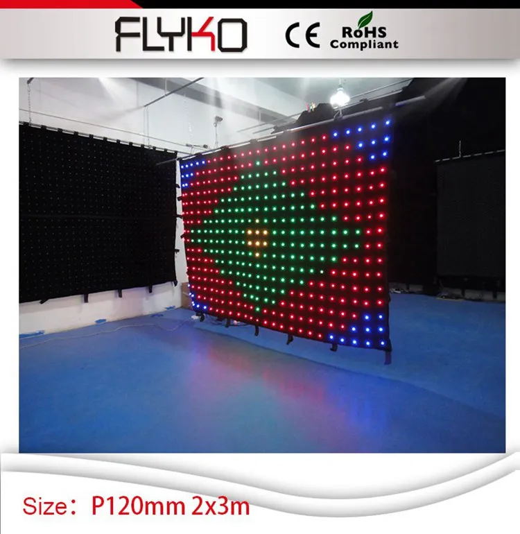 New invention lightweight soft P12 2*3m DIY programs led video curtain