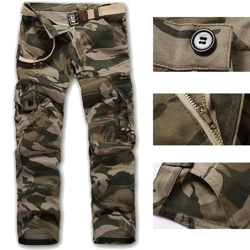 Mens Military Army Camouflage Cargo Pants size M-XXXL Multi-pocket Overalls Trousers tactical for Men Long Trousers