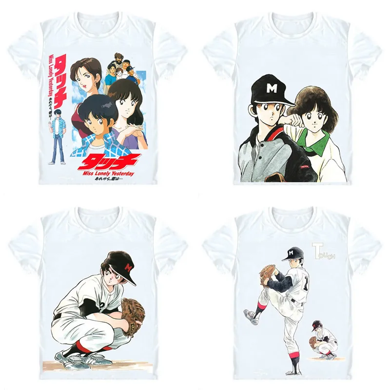 Touch Tatchi Tatsuya Uesugi T-Shirts Short Sleeve Shirts Anime Kazuya Uesugi Touch Tankobon Kazuya and Minami Cosplay Shirt