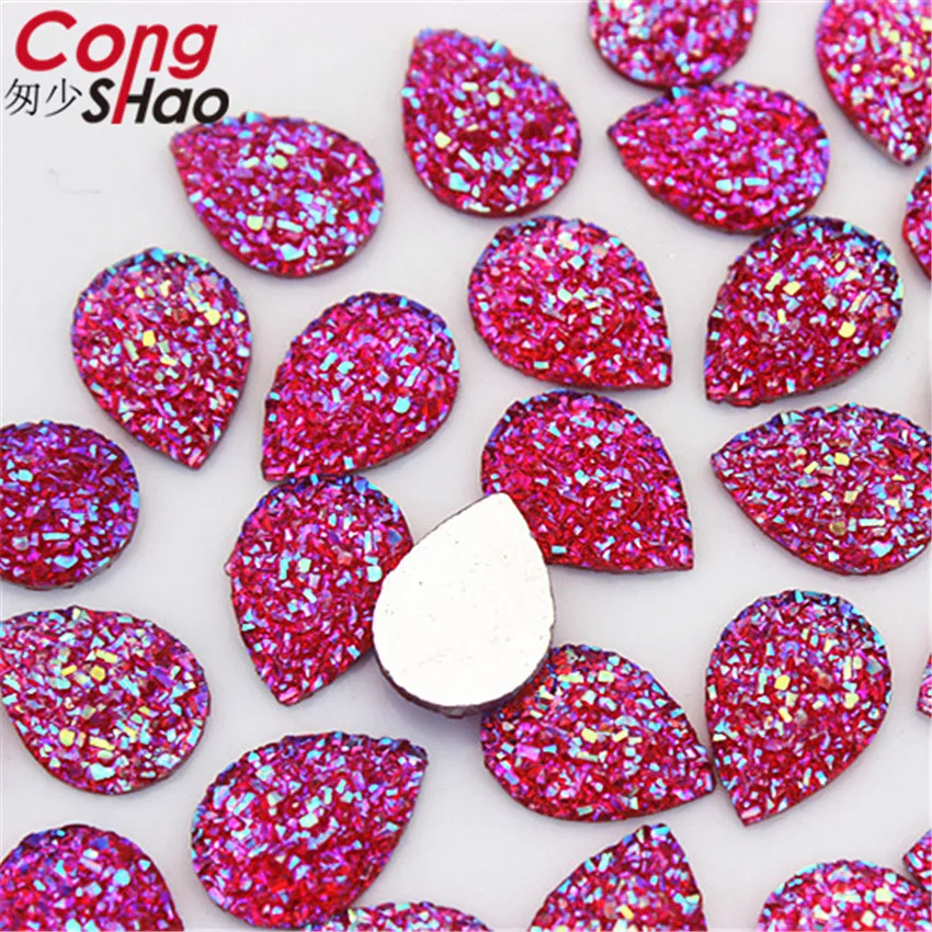 Cong Shao-أحجار الراين من الراتينج AB ، إكسسوارات مجوهرات الزفاف ، افعلها بنفسك ، 200 قطعة ، 10*14 مللي متر ، CS25