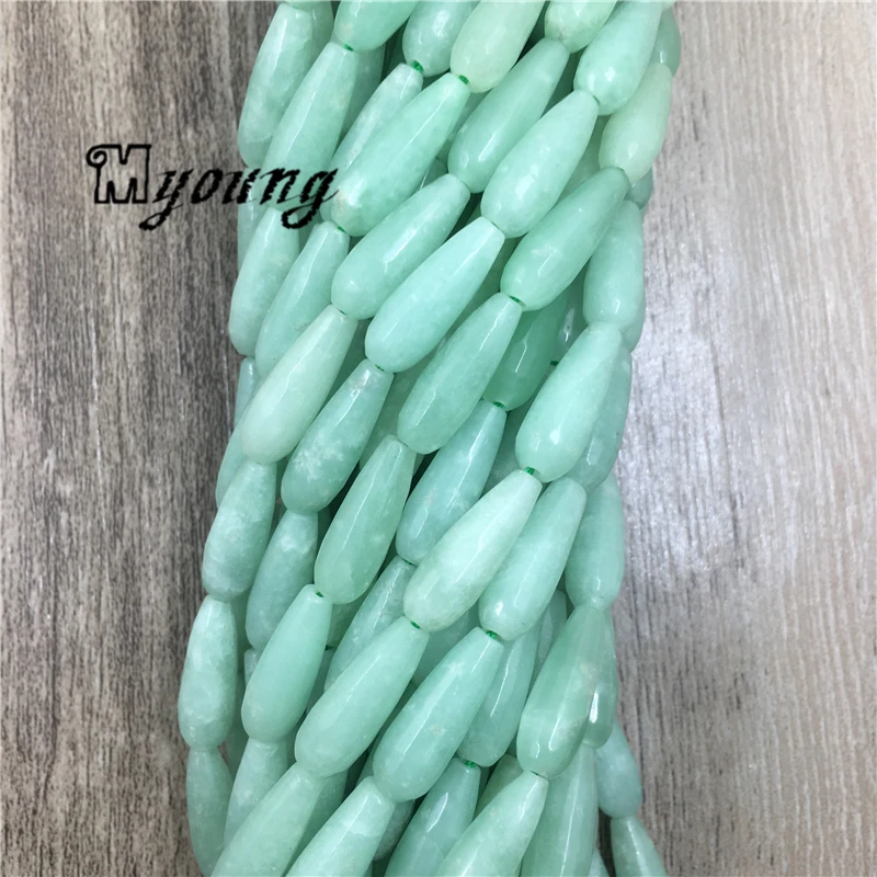 

Hot Sale Teardrop Aventurine Hole Beads,Natural Green Quartz Loose Beads, Drilled Stone Jewelry Making Findings, MY1600