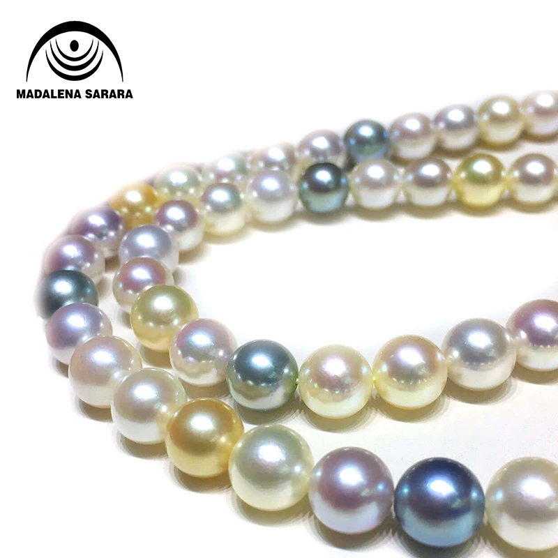 MADALENA SARARA AAAA Seawater Pearl Saltwater Pearl 7-8mm Candy Colorful Tone Mixed Fine Luster Southsea Pearl And Akoya Tahitia