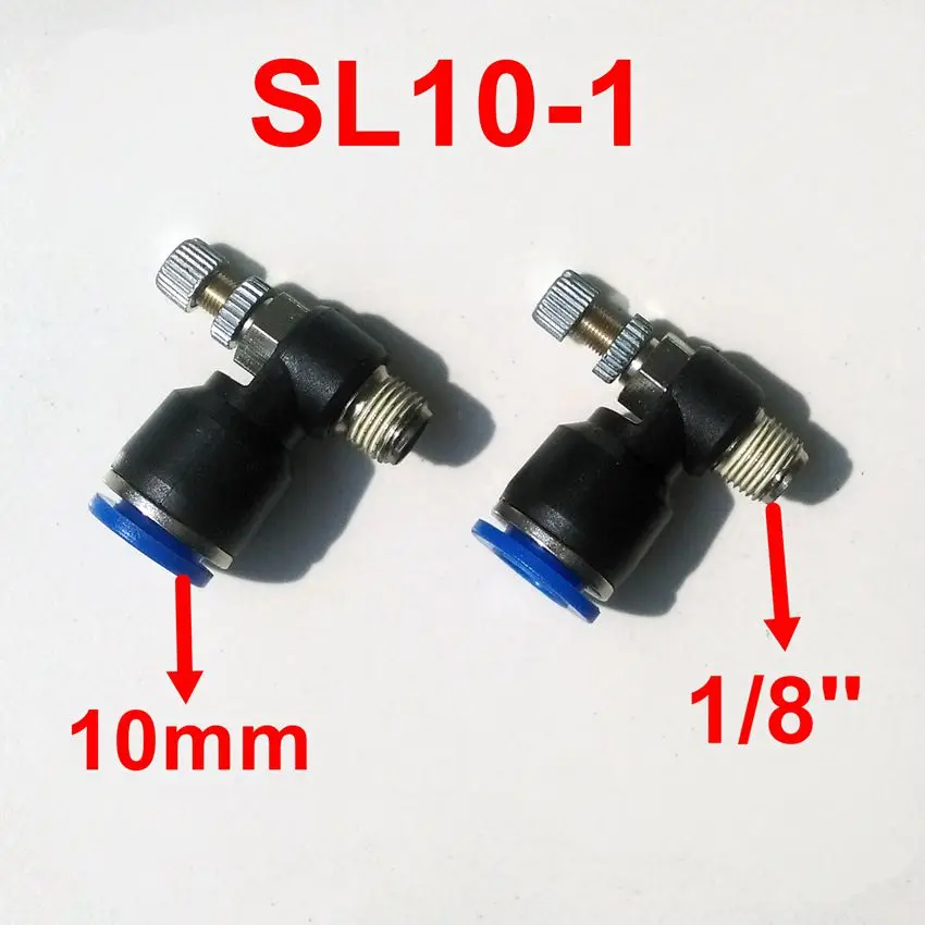 10pcs/lot  Pneumatic Air Fitting Throttle valve  Air Speed Control SL10-1  Tube 10mm  1/8''