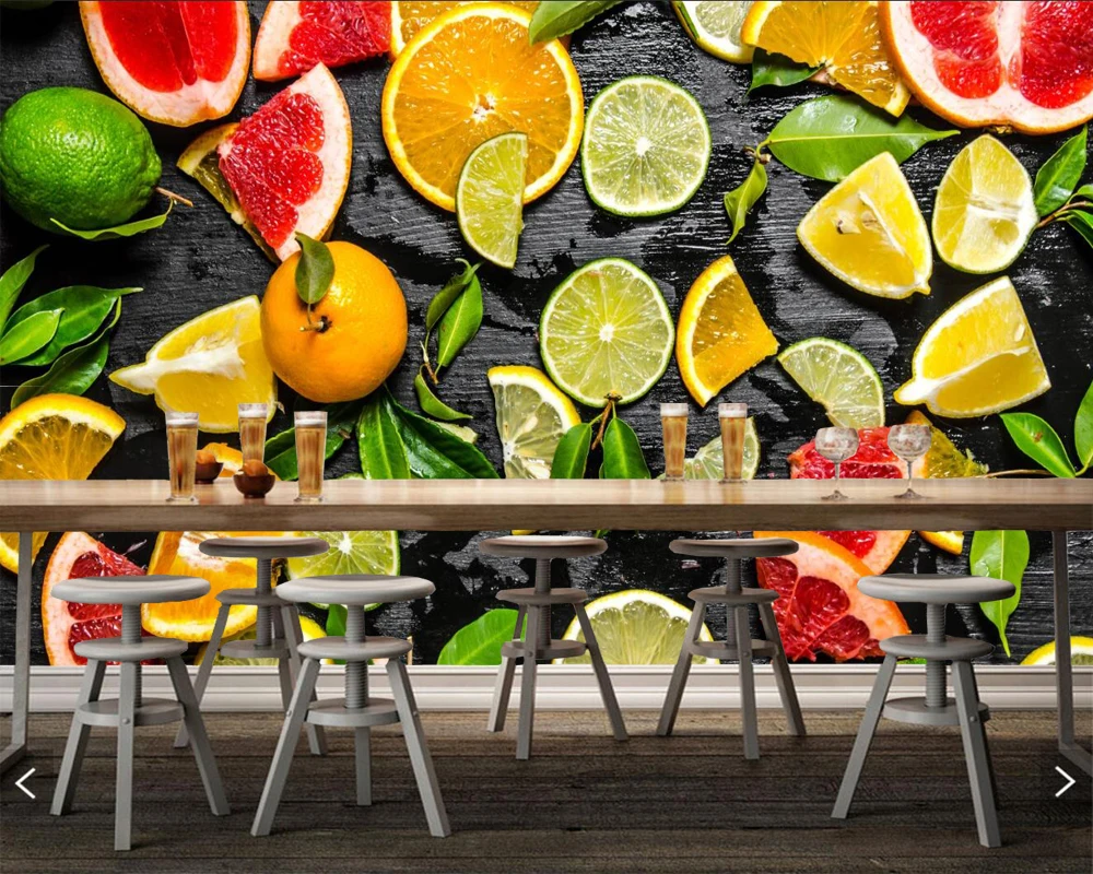 

Citrus Lime Lemons fruits Food 3d wallpaper,restaurant coffee shop dining room living room tv wall kitchen bar custom 3d murals