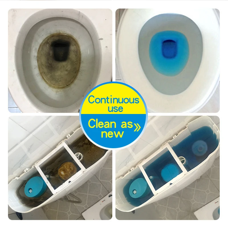 1Pc Cute Blue Bear Toilet Cleaner Magic Automatic Flush Toilet Cleaner Helper Blue Bubble Cleaning Deodorizes Bathroom 60 Days U view 3
