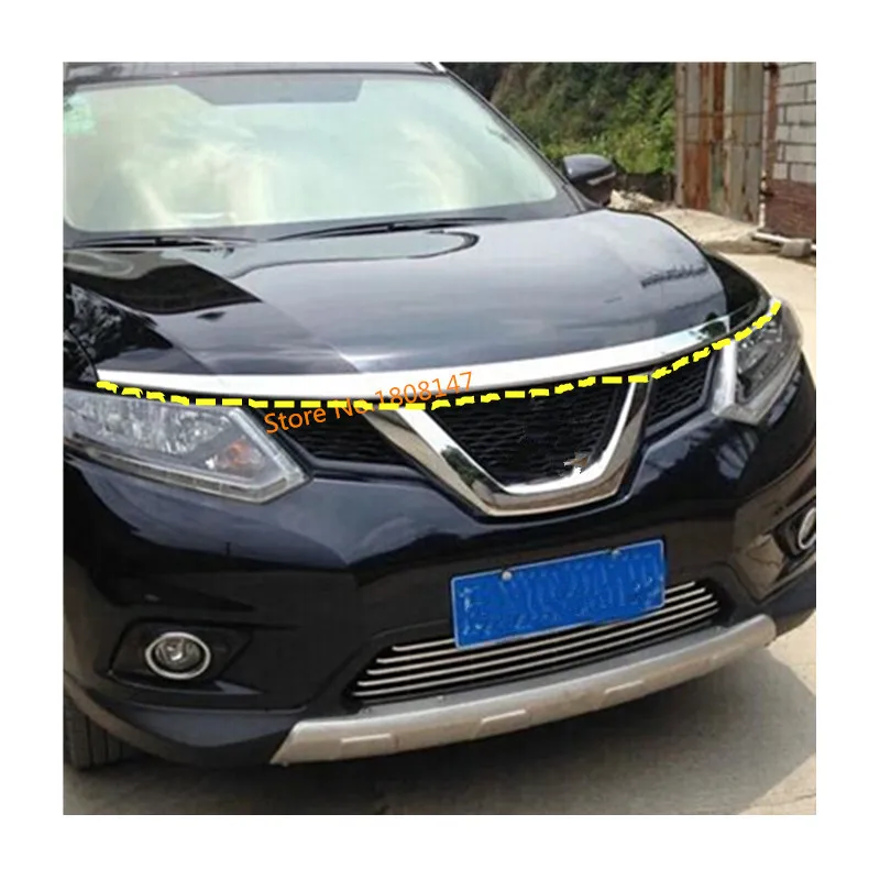 

Car garnish grill hood front engine machine grille upper hood lid trim stick For Nissan X-trail xtrail T32/Rogue 2014 2015 2016