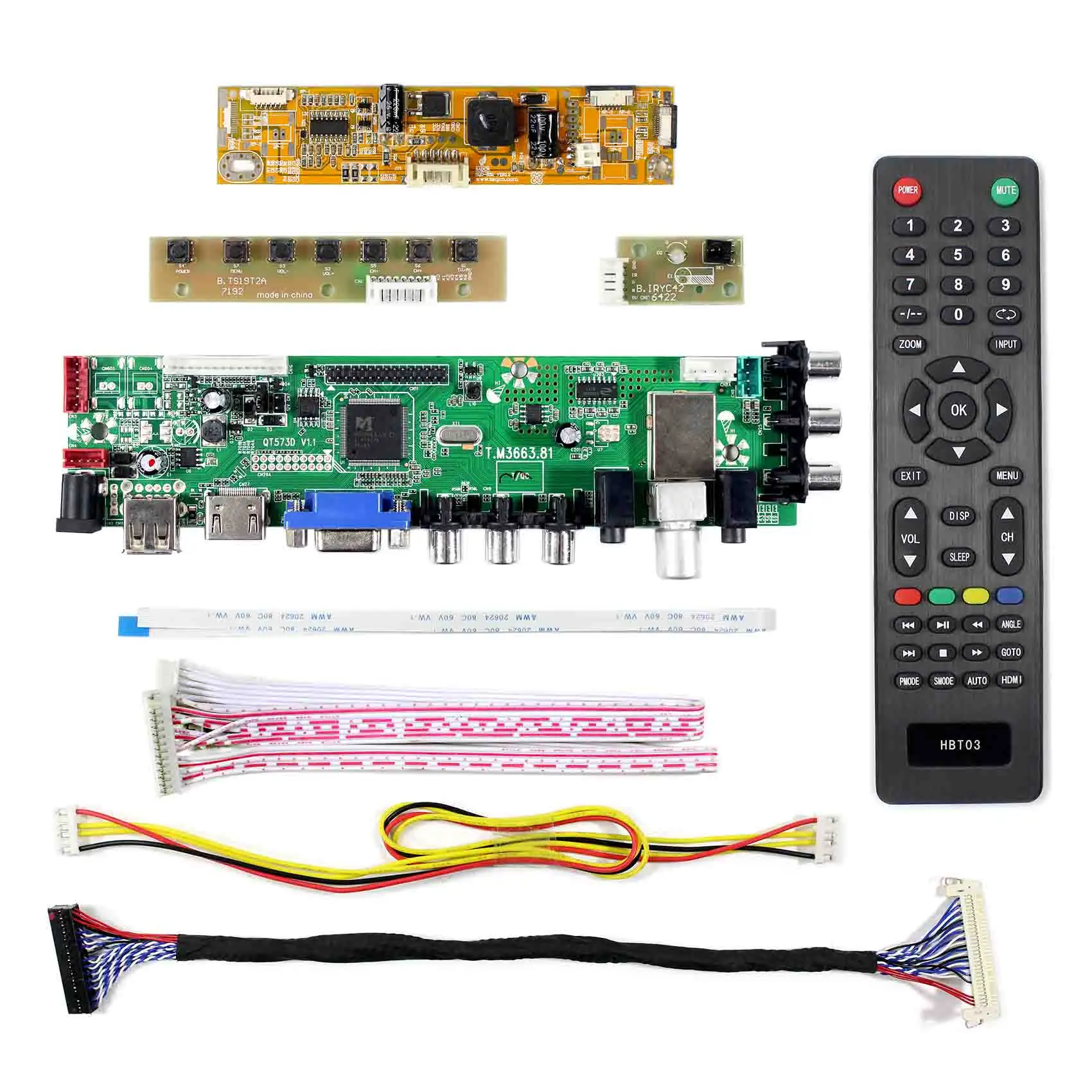 HD MI VGA AV USB ATV DTV LCD Board Work for LVDS Interface LCD Screen 19inch 1440x900: MT190AW02 V3