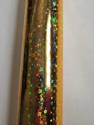 Holographic foil hot stamping foil gold color star pattern A41 hot press on paper or plastic 64cm x120m