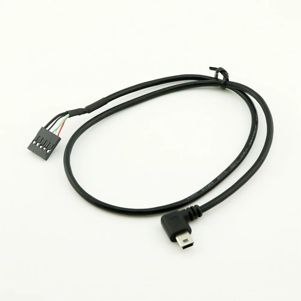 10pcs Mini USB Male Left Angle to Dupont 5 Pin Female Header Motherboard Cable 50cm/1.5ft