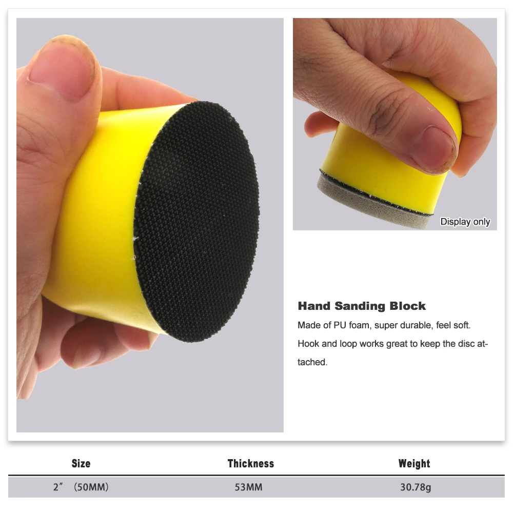 2 Inch Phẳng Tay Chà Nhám Khối Móc và một Vòng Đánh Bóng Dụng Cụ Mài (Bộ 2)