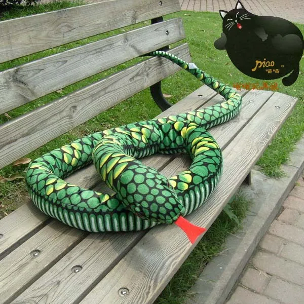 plush green snake toy creative big pattern python toy new green boa gift toy 280cm 0273