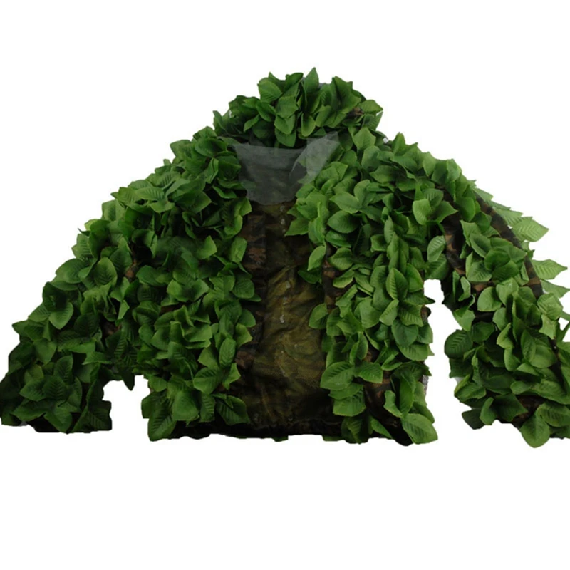 Imagem -03 - Woodland Camouflage Ghillie Suits Malha Respirável Folha Verde Roupas Biônicas para Caça à Floresta Airsotf Conjunto de Roupas Táticas