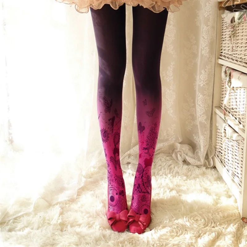 

Fashion Print Colored Tights Women Pantyhose Stockings Hosiery