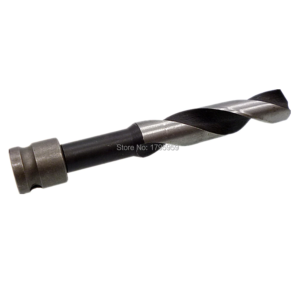 Punta da trapano per la lavorazione del legno Punte elicoidali HSS con codolo ridotto da 18 mm con adattatore convertitore quadrato da 1/2" per perforazione di legno e plastica