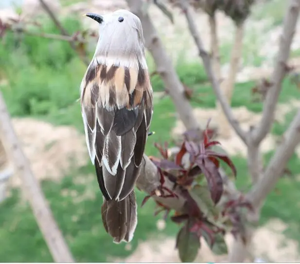 

about 16cm foam&feathers bird gray feathers bird model prop,home garden decoration gift s2261