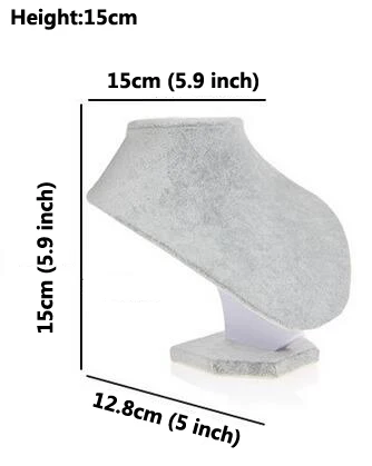 Hot Selling Mannequin Jewelry Stand Gray Ice Velvet Pendants Necklaces Display Model Bust Show Exhibitor 6 Sizes Options