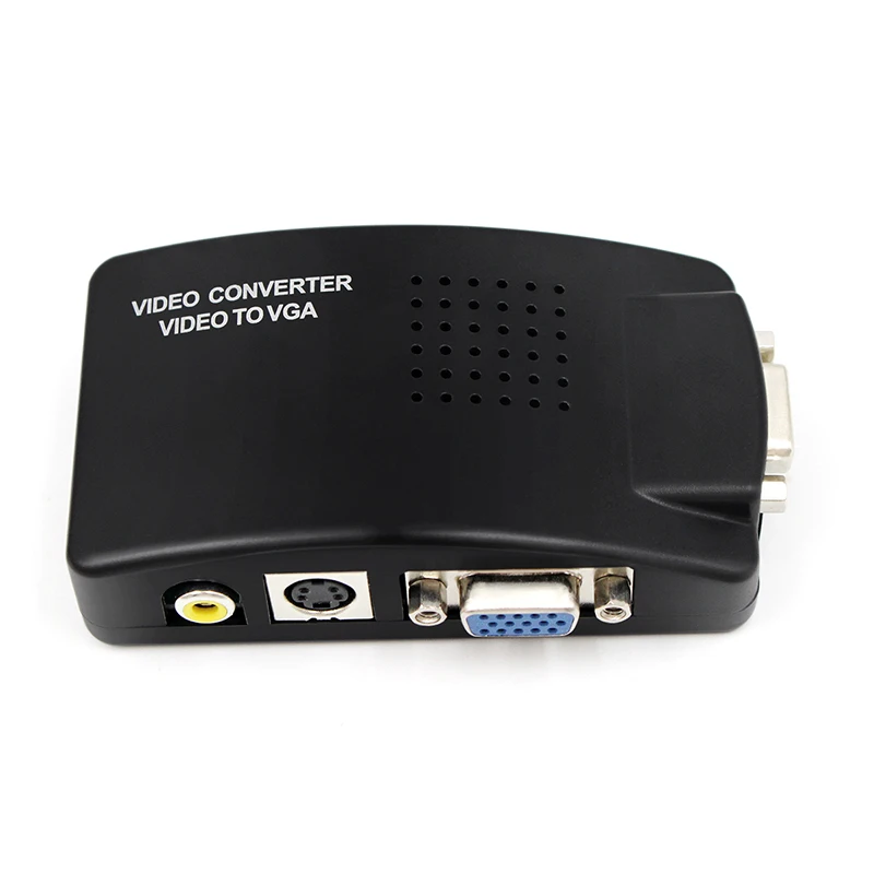 AV RCA  VGA S-video Composite Signal to  VGA  Adapter  Converter Video Switch Box  for PC Laptop LCD TV Monitor CCTV Camera DVD