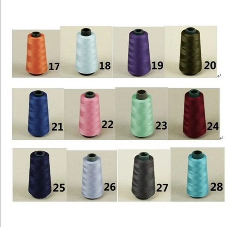 Free Shipping Overlocking Sewing Machine Industrial Polyester Thread 3000 Yards Spools Cones 45colors can choose