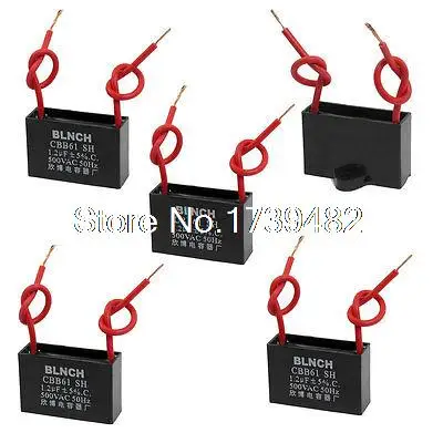 5 Pcs CBB61 1.2uF AC 500V Rectangle Non Polar Motor Run Capacitor